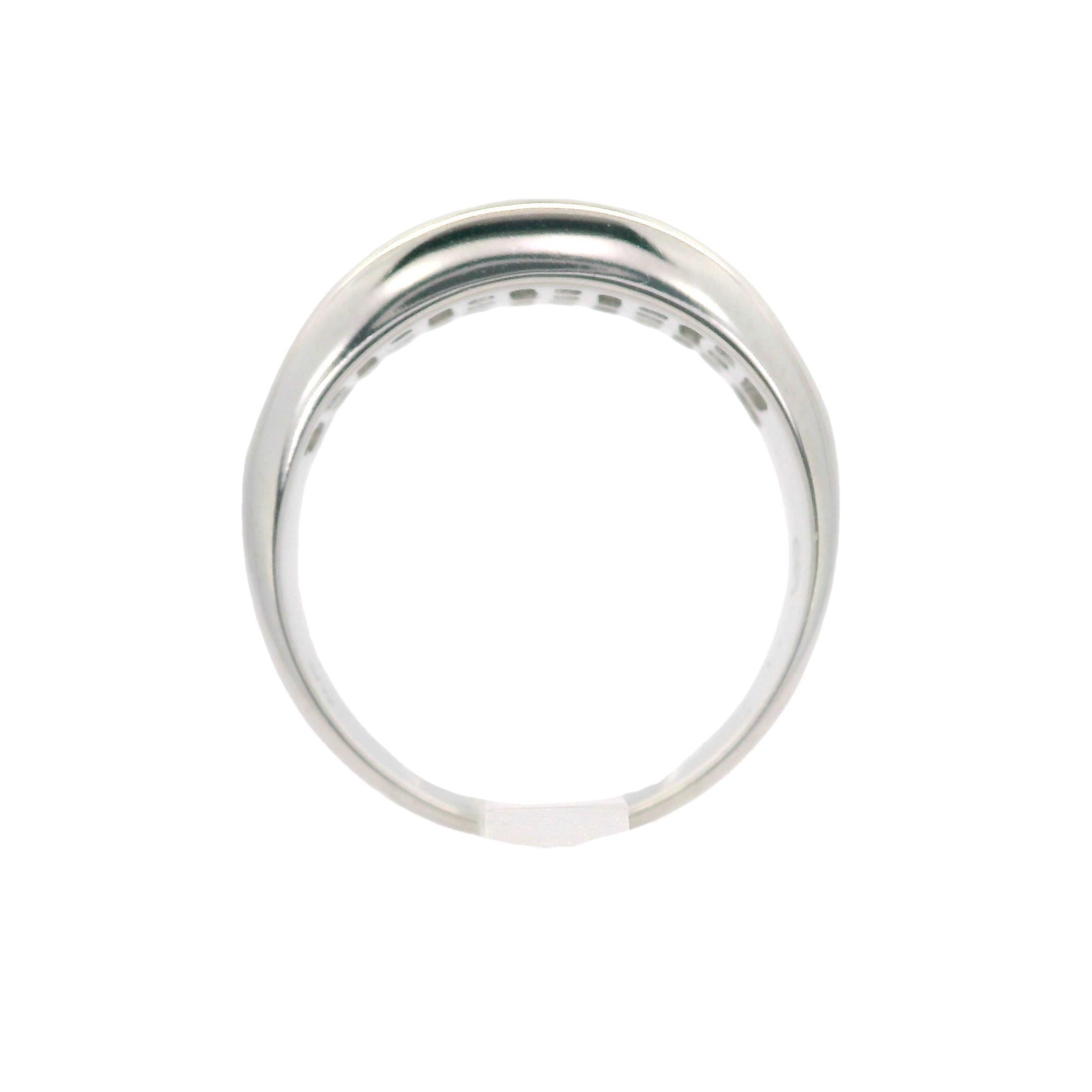 18k White Gold 2.36ctw Fiery Diamond Checkerboard 9mm Wide Band Ring For Sale 6