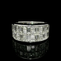 18k White Gold 2.36ctw Fiery Diamond Checkerboard 9mm Wide Band Ring