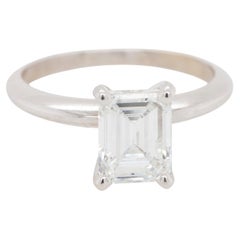 18k White Gold 2.40ct GIA-Certified Emerald-Cut Diamond Engagement Ring
