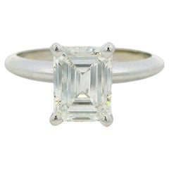18k Weißgold 2,40ct GIA-zertifizierter Diamant-Verlobungsring mit Smaragd-Schliff