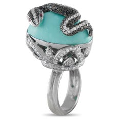 18K White Gold 2.42ct Diamond and Turquoise Ring MF27-011626