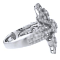 18 Karat White Gold 2.42 Carat Diamond Swirl Ring