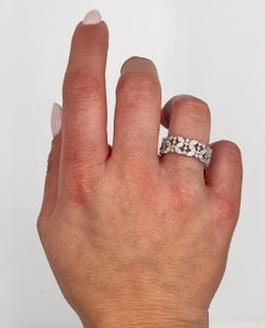 18K White Gold 2.44 Carat Diamond Ring Openwork Lattice Design