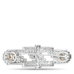 18K White Gold 2.45ct Diamond and Pearl Art Deco Brooch MF51-020526