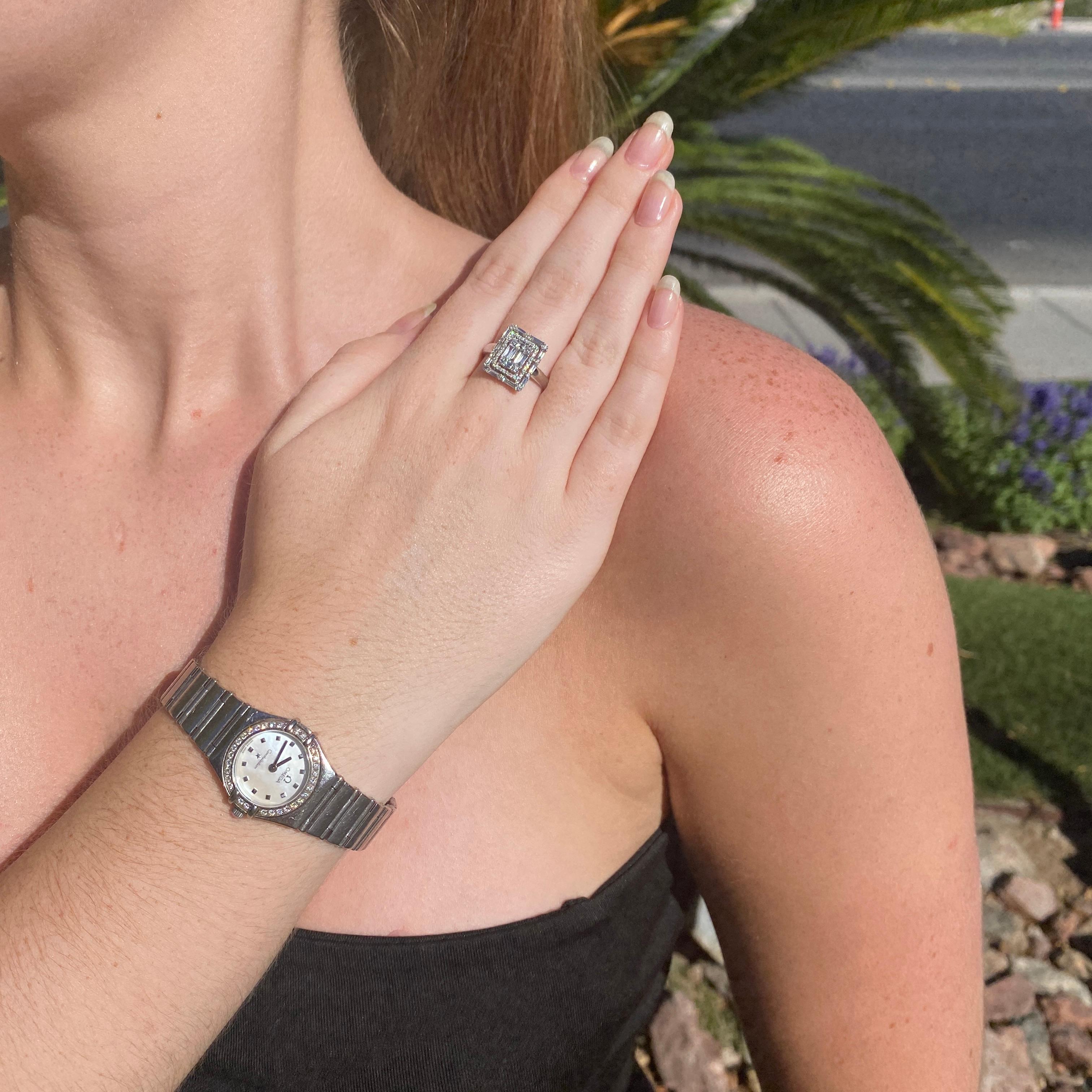 Bague de fiançailles en or blanc 18 carats avec diamants de 2,48 carats en vente 8
