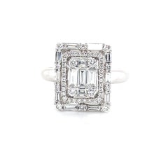 18k White Gold 2.48 Carat Diamond Engagement Ring