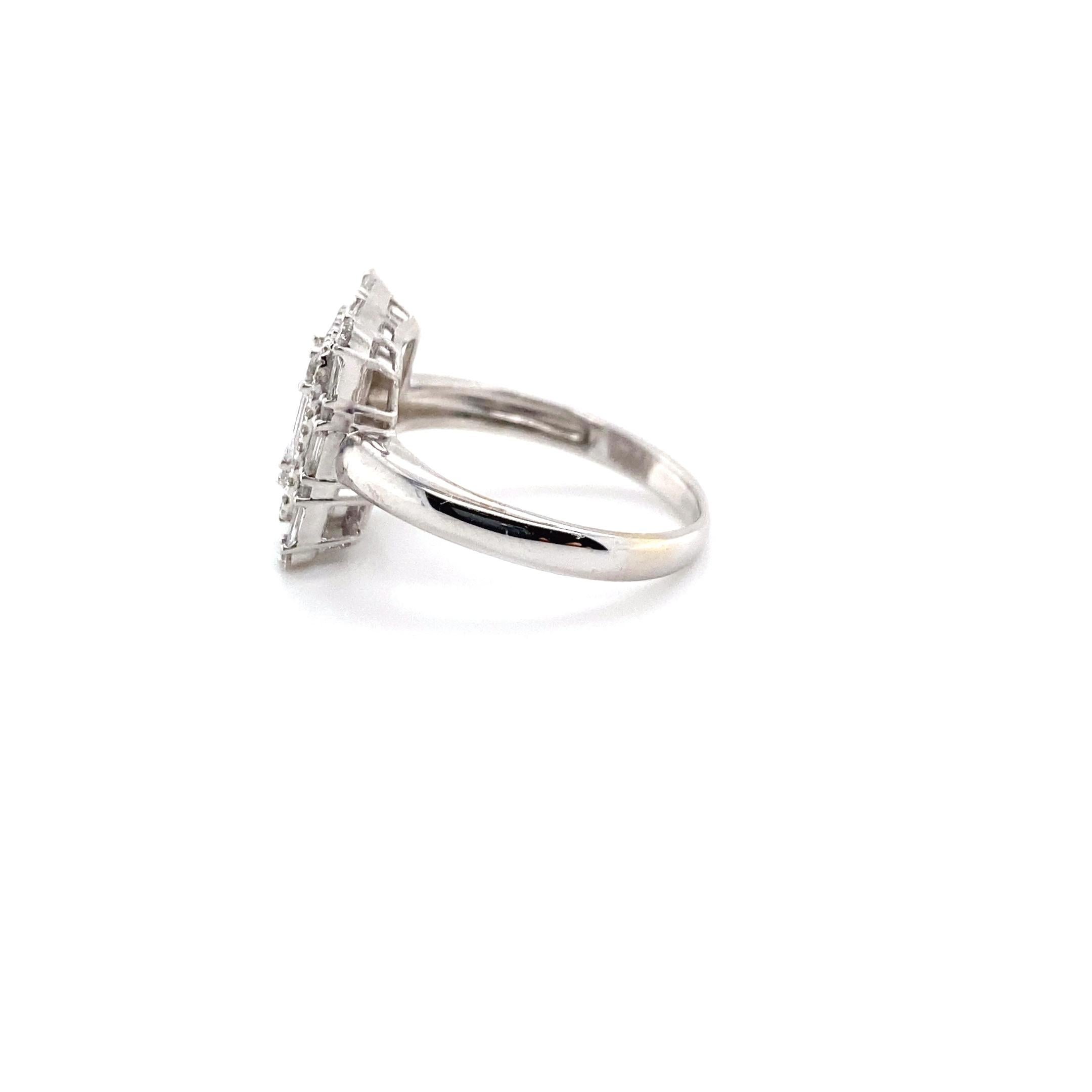 Bague de fiançailles en or blanc 18 carats avec diamants de 2,48 carats Excellent état - En vente à Las Vegas, NV