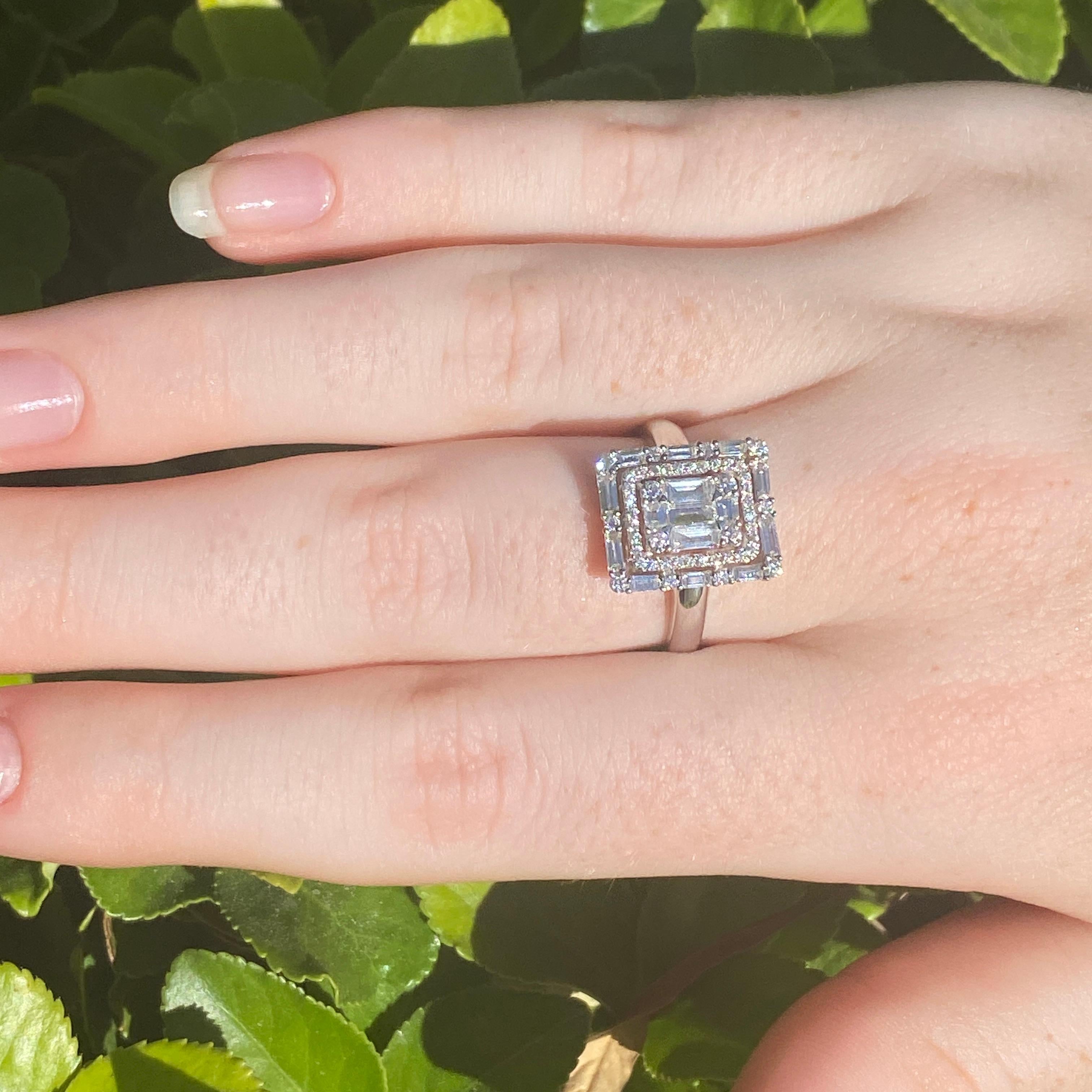 Bague de fiançailles en or blanc 18 carats avec diamants de 2,48 carats en vente 3