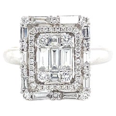 Bague de fiançailles en or blanc 18 carats avec diamants de 2,48 carats