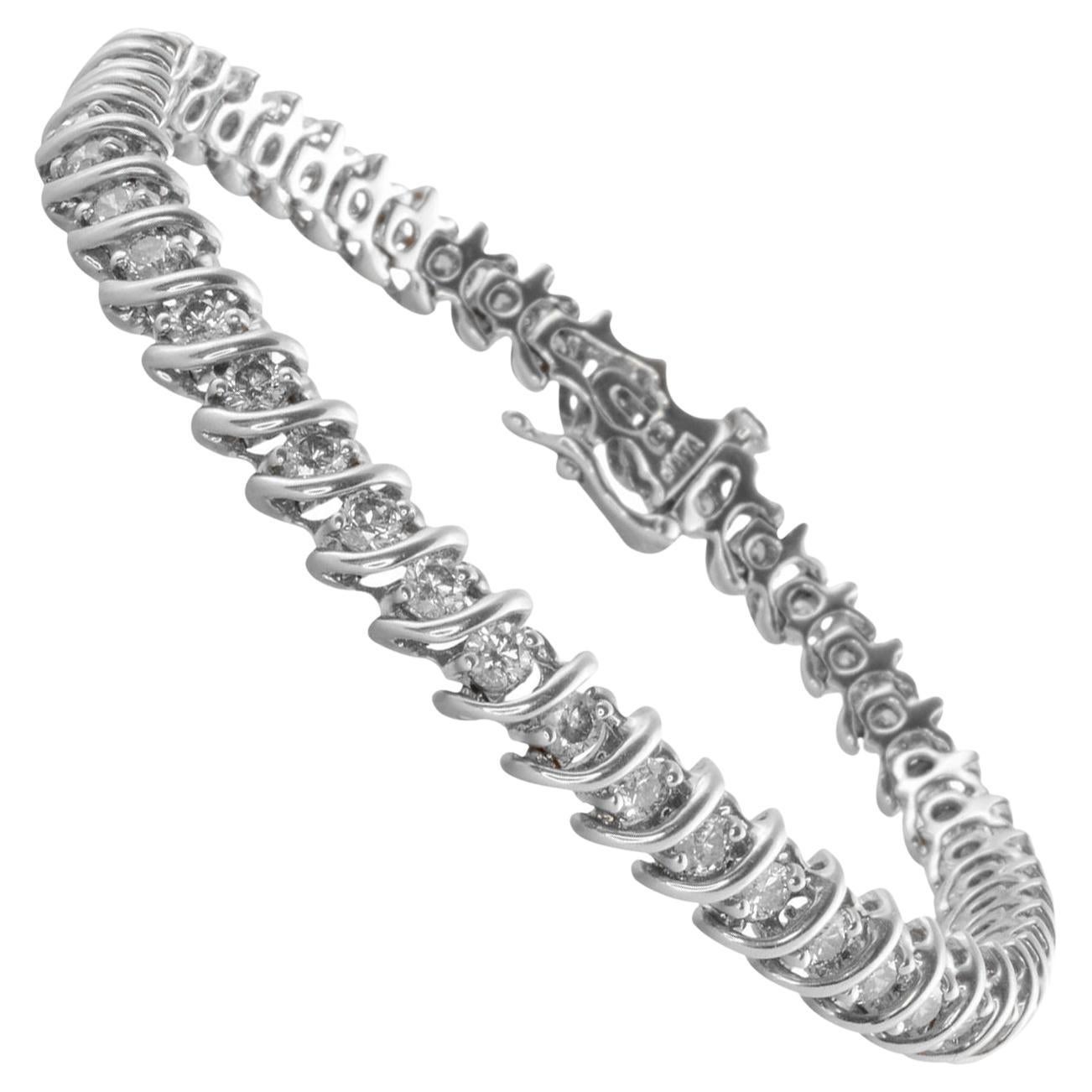 S shaped shop diamond tennis bracelet
