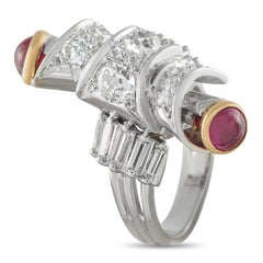 18K White Gold 2.50ct Diamond and Ruby Ring MF16-021826