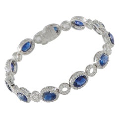 18K White Gold 2.50ct Diamond and Sapphire Bracelet MF27-122225