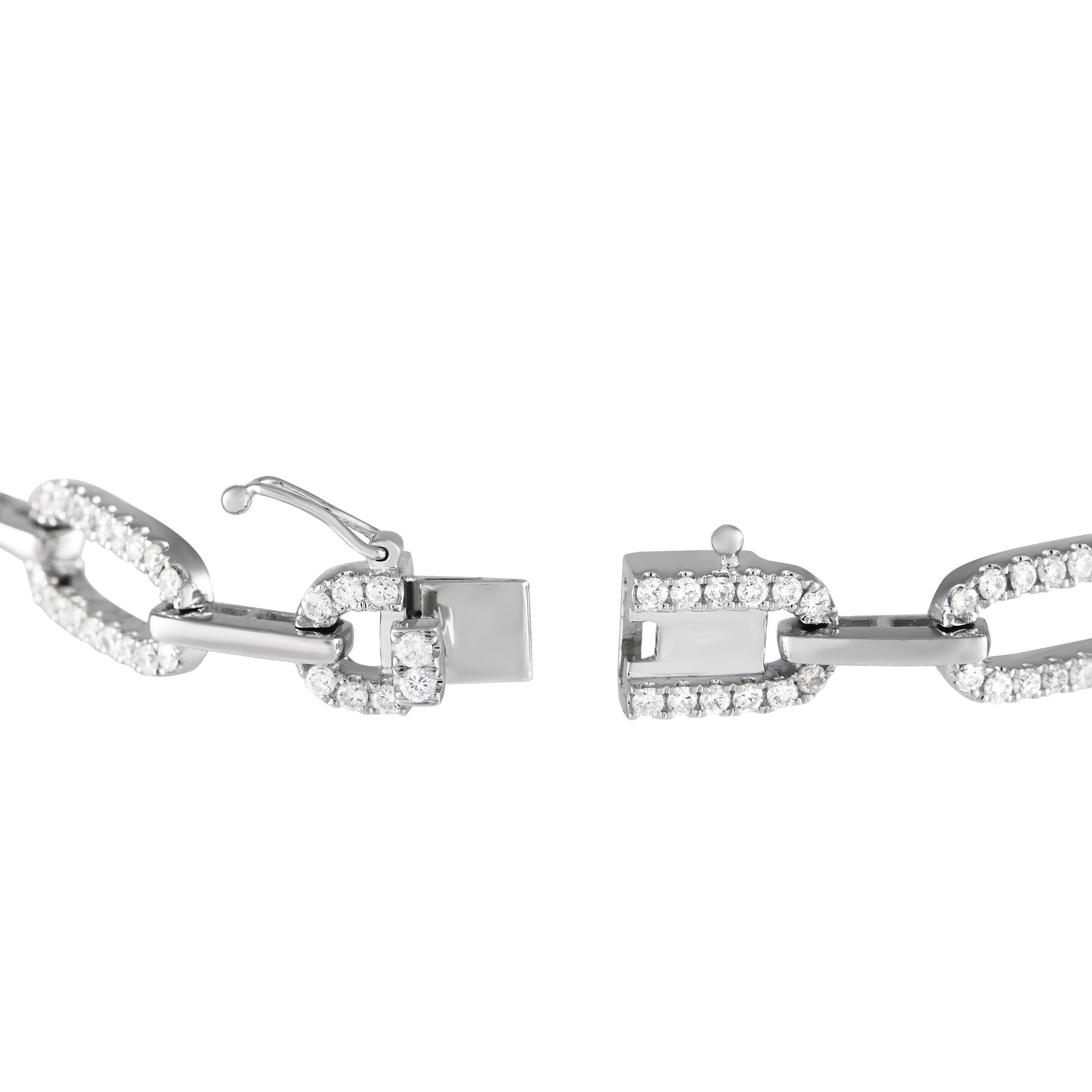 Round Cut 18K White Gold 2.50ct Diamond Bracelet