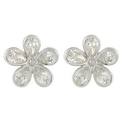 Pendientes Flor Diamante Oro Blanco 18K 2.50ct AER-19121