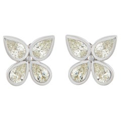 18K White Gold 2.55ct Diamond Four-Petal Earrings AER-19966-2