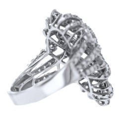 18 Karat White Gold 2.56 Carat Diamond Criss Cross Ring