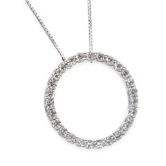 18k White Gold 2.56tcw Diamond Eternity Pendant Necklace