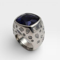 Chanel 18k White Gold 25ct Tanzanite and 3ct Diamond Tw.