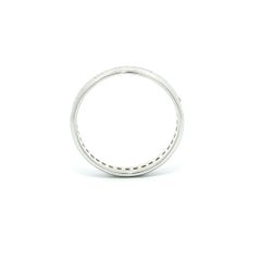 18k White Gold .25ctw Pave Diamond Low Profile Polished Edges Eternity Band Ring