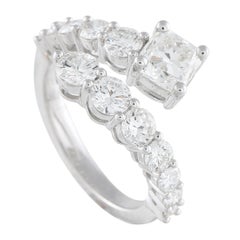 Anillo Bypass Cuadrado de Diamantes de 2,60 ct en Oro Blanco de 18 quilates