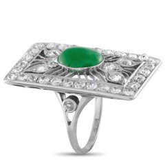 18K White Gold 2.65ct Diamond and Jade Ring MF28-022326