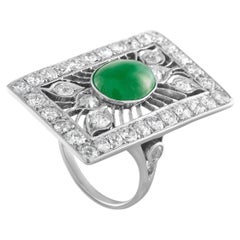 18K White Gold 2.65ct Diamond and Jade Ring MF28-022326