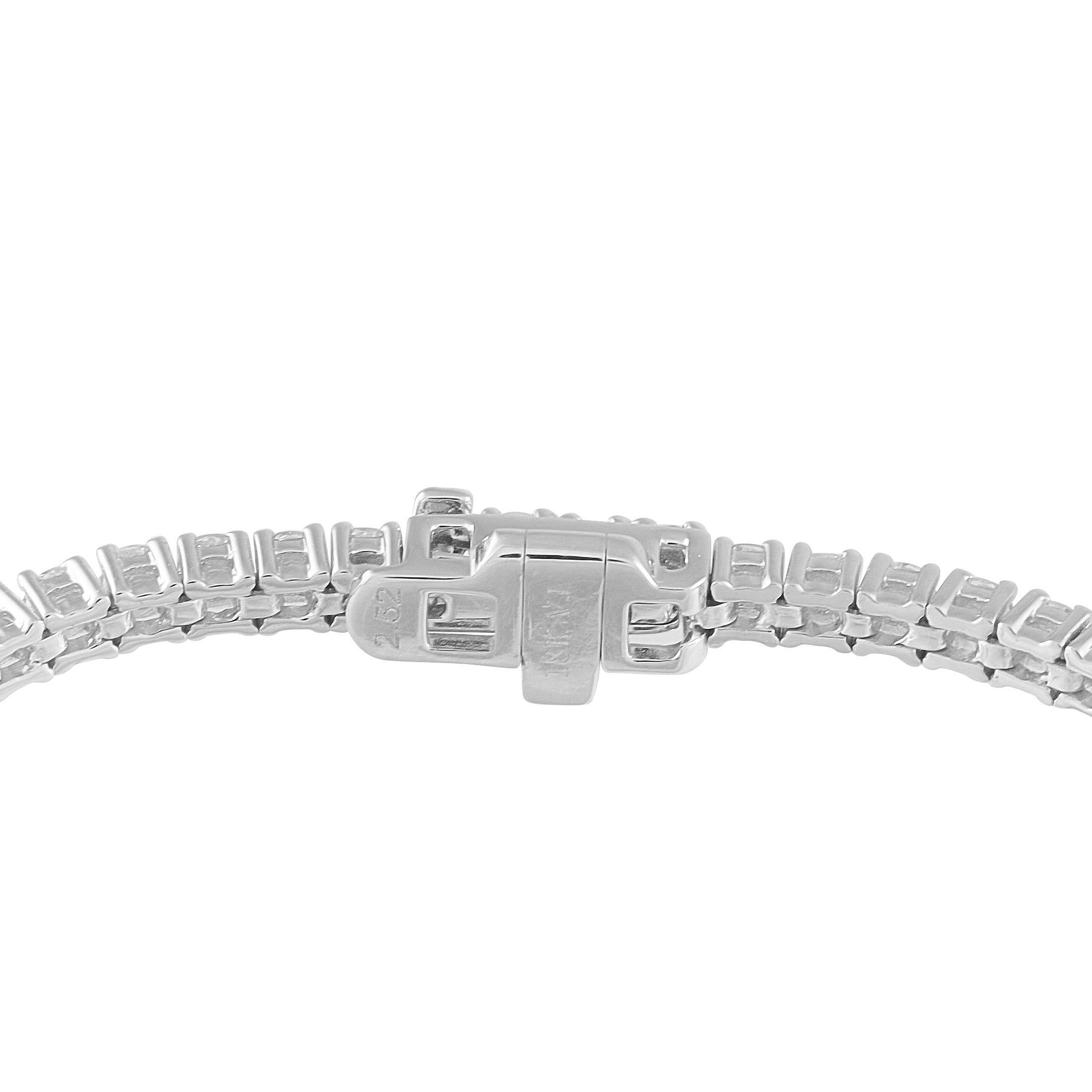 Pulsera de tenis de oro blanco de 18 quilates con diamantes de 2,65 ct MF06-072225 Corte redondo en venta