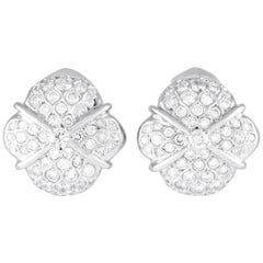 18K White Gold 2.68ct Diamond Quatrefoil Earrings MF12-012924