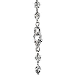 18K White Gold 27 Carats Diamond By The Yard Chain Necklace 42 Inches Long