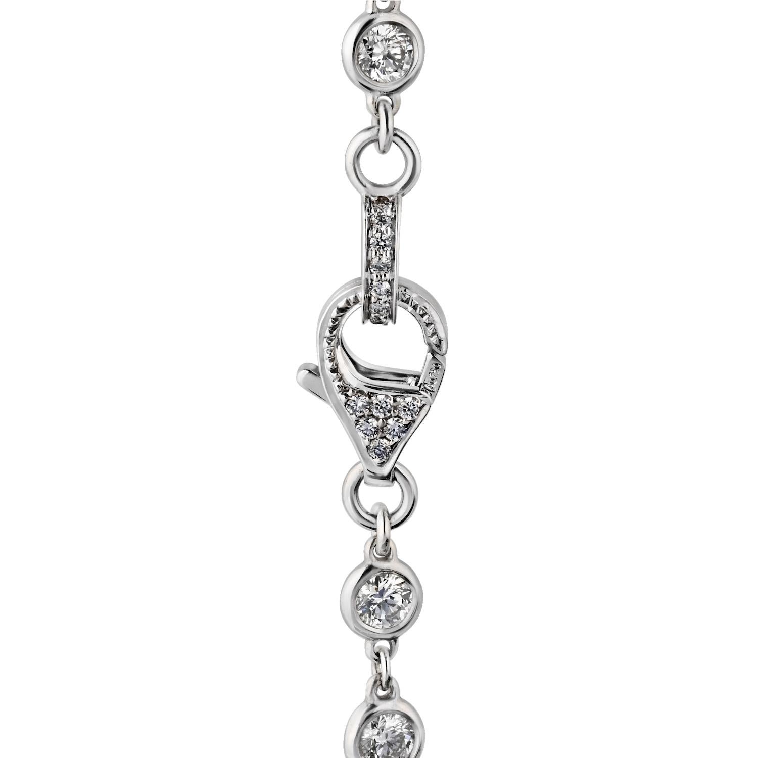 18 Karat Weißgold 27 Karat Diamant By The Yard Kette Halskette 42 Zoll lang (Moderne) im Angebot