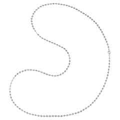 18K White Gold 27 Carats Diamond By The Yard Chain Necklace 42 Inches Long