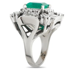 18K Weißgold 2,70ct Diamant und Smaragd Ring MF07-020626