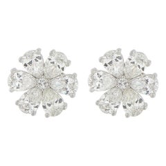 18K White Gold 2.70ct Diamond Flower Earrings AER-19962