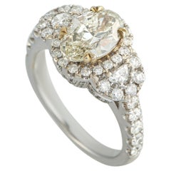 Anillo de diamantes de oro blanco de 18 quilates y 2,70 ct MF04-020626