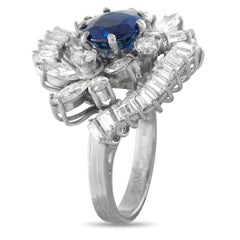Bague en or blanc 18 carats avec diamant de 2,75 carats et saphir MF13-062526