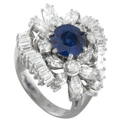 Bague en or blanc 18 carats avec diamant de 2,75 carats et saphir MF13-062526