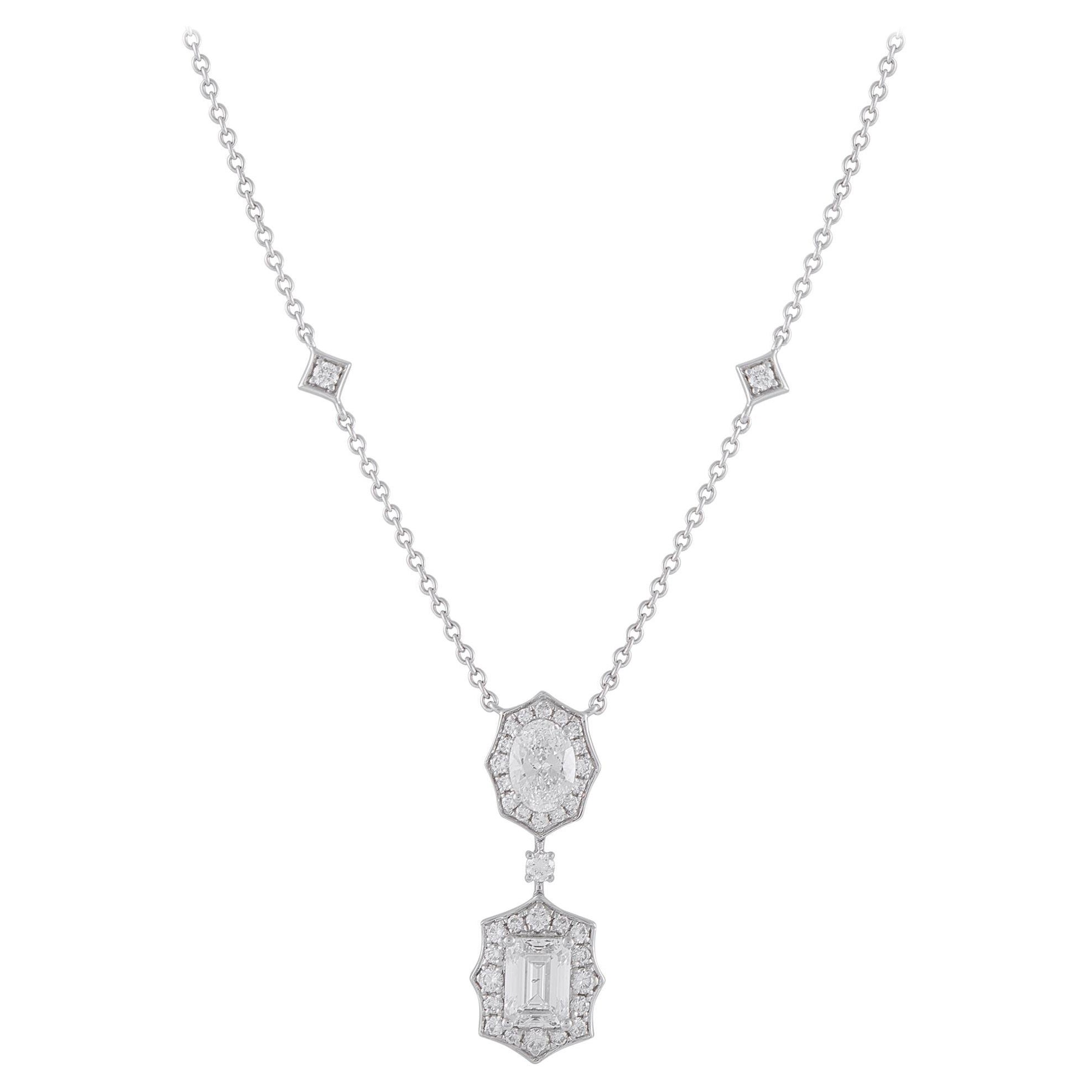18K White Gold 2.76ct Diamond Necklace ANK-20061
