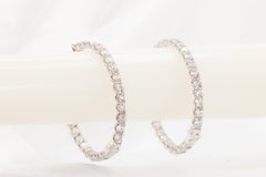 18 Karat Weißgold 2,77 Karat Diamant-Creolen-Ohrringe