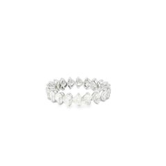 18k Weißgold 2,83ctw Birnenschliff und runder Brillant Eternity Band