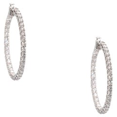 18k White Gold 2.84ct Round Brilliant Natura Diamond Inside Out Hoop Earrings