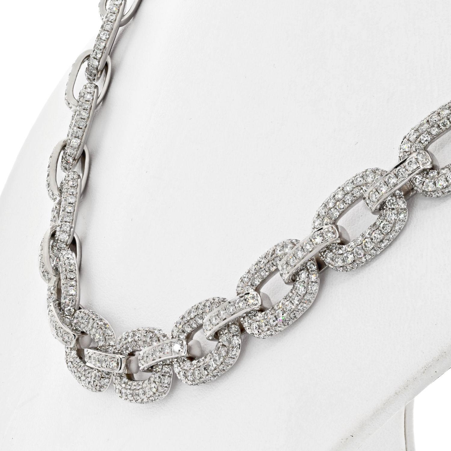 pave link necklace