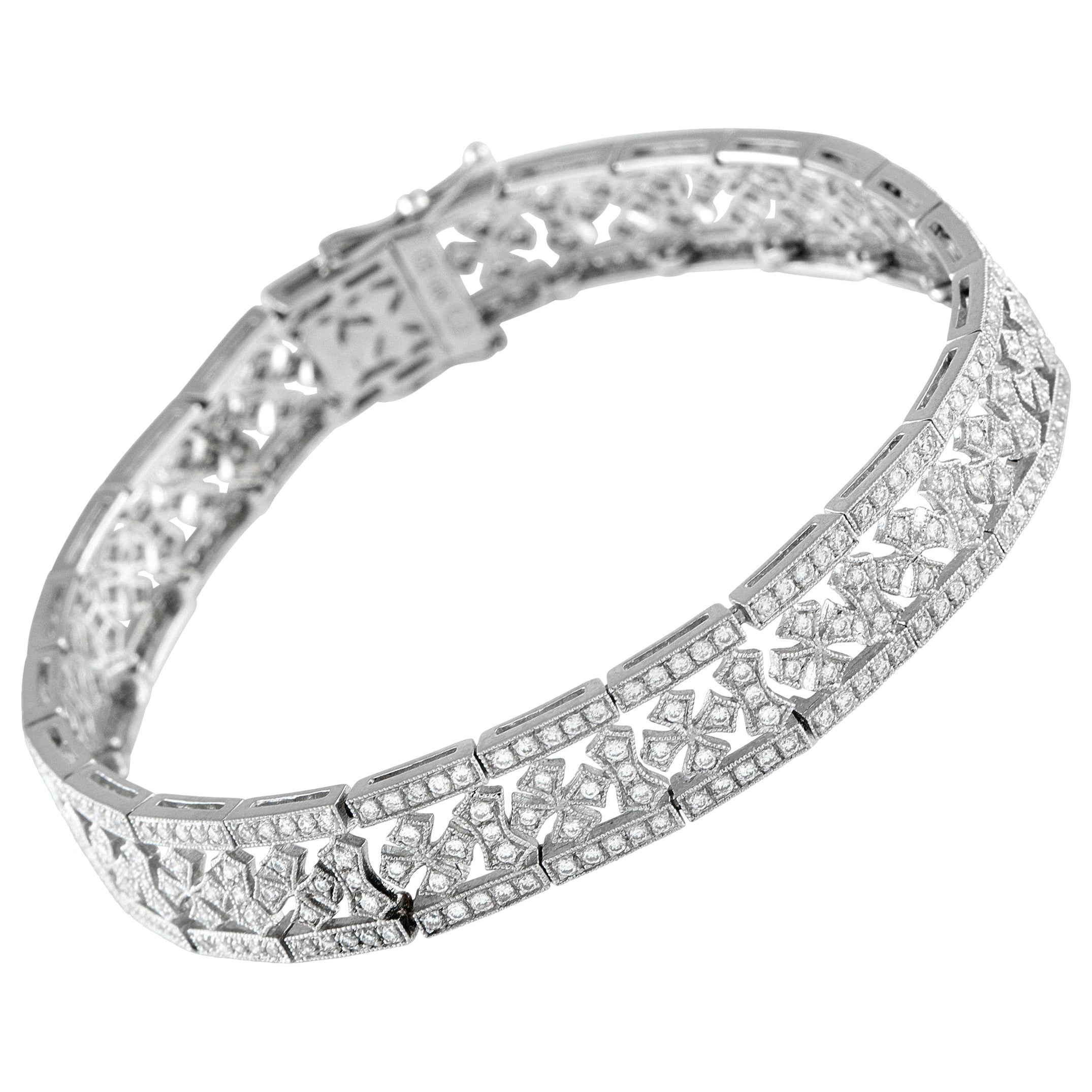 Bracciale con diamanti in oro bianco 18 carati da 2,90 carati