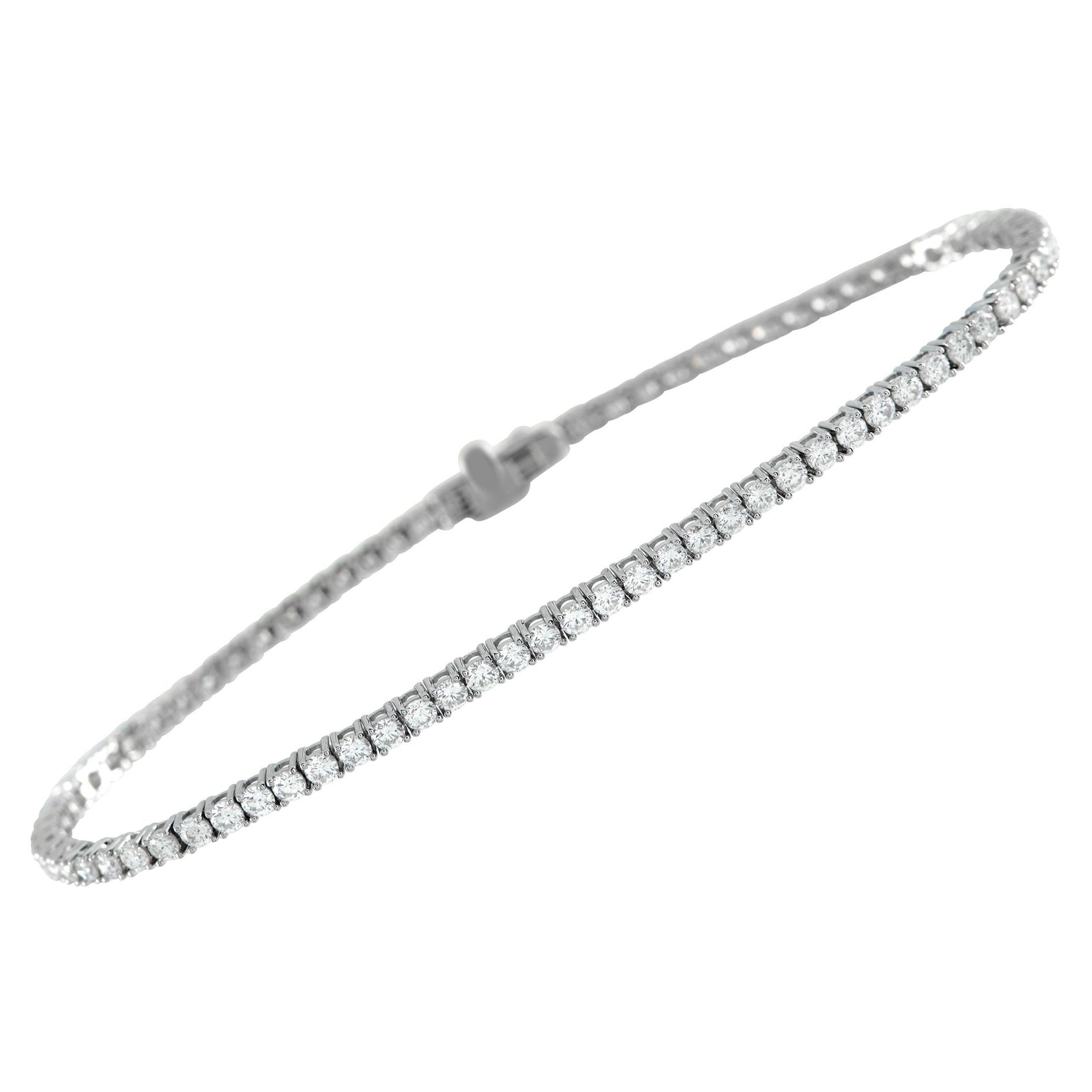 Pulsera de tenis de oro blanco de 18 quilates con 2,90 ct de diamantes MF02-111925 en venta
