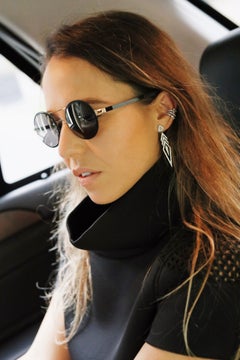 Alessa Arrow Earrings 18 Karat White Gold Amara Collection