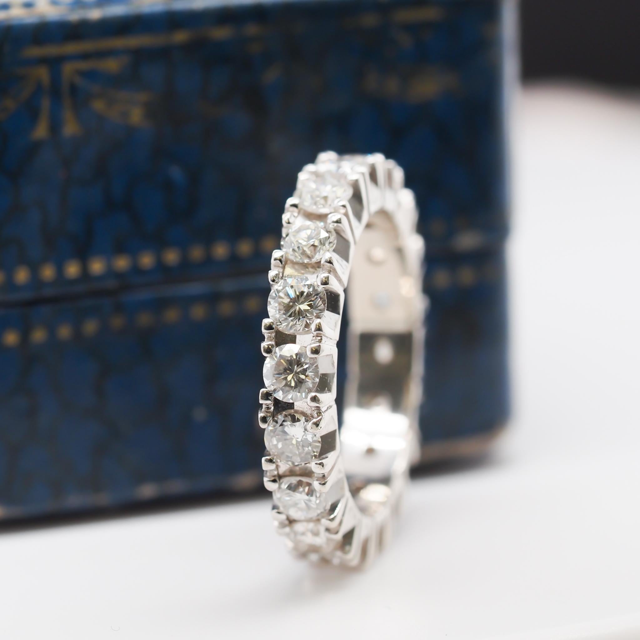 18k White Gold 2cttw Diamond Eternity Band For Sale 1