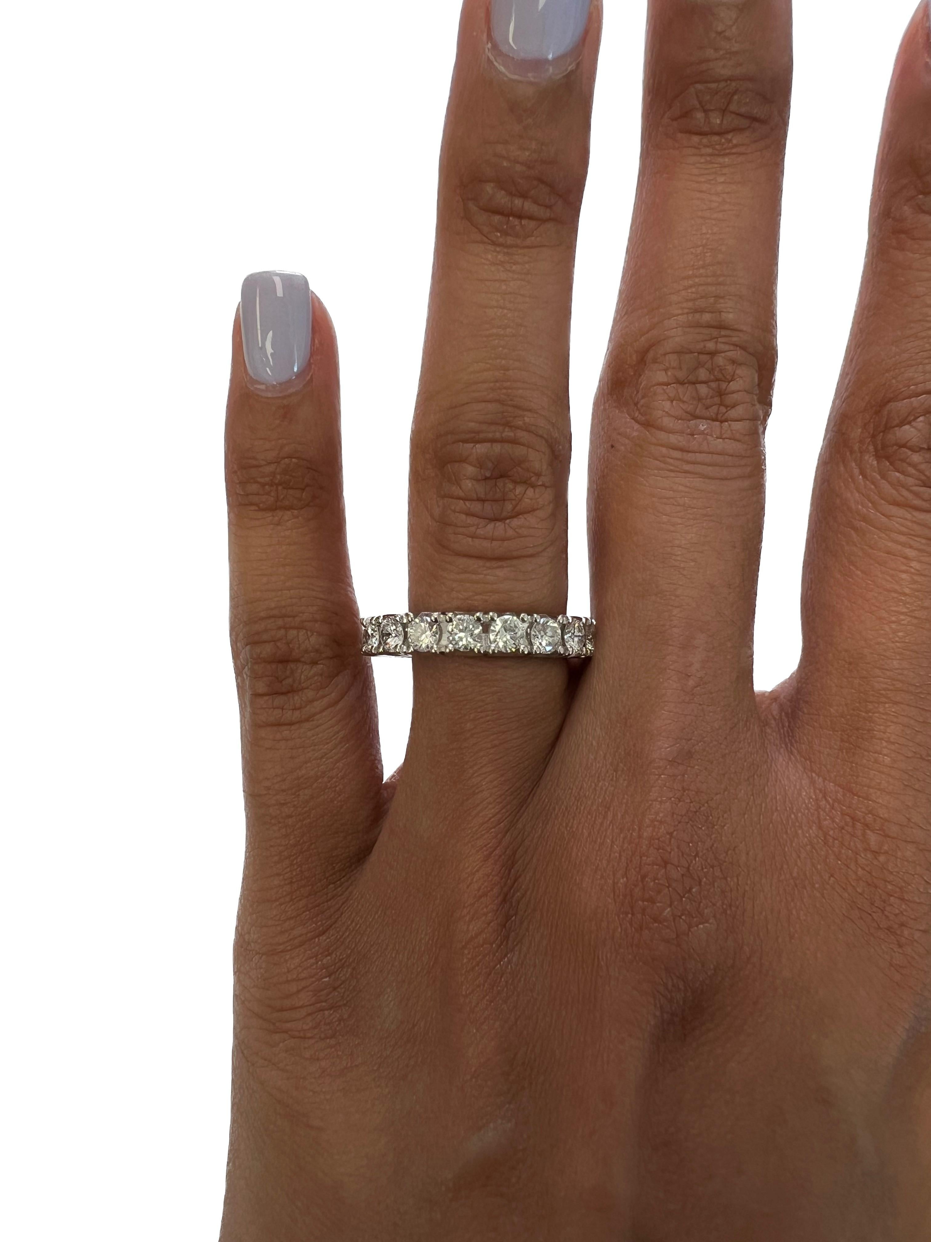 18k White Gold 2cttw Diamond Eternity Band For Sale 3