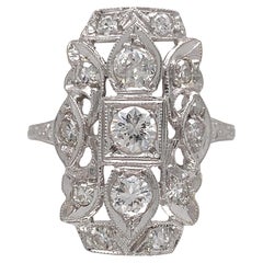 18K White Gold 3/4ct tw Diamond Filigree Ring size 6.5