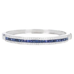 Bracelet en or blanc 18K 3 carats saphir diamant
