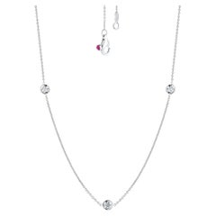 18K White Gold 3 Diamonds Necklace