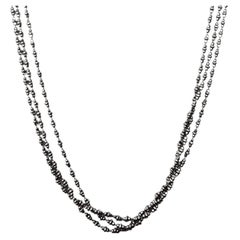 18K White Gold 3 Strand Bead Necklace #25560